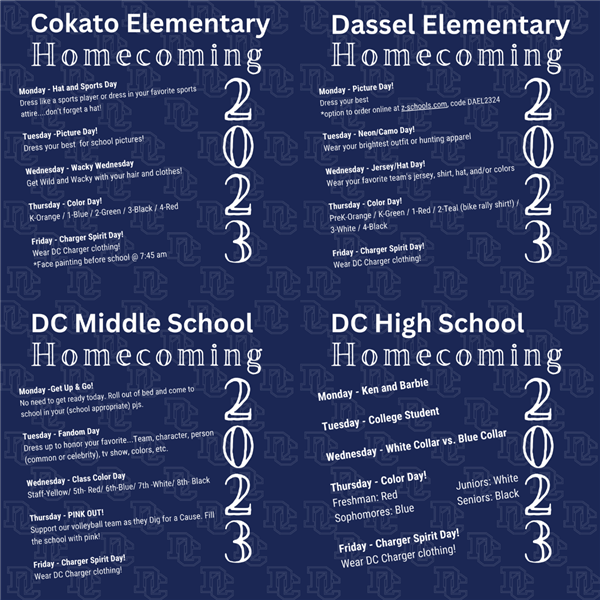 Homecoming Week is Oct. 2nd-6th!